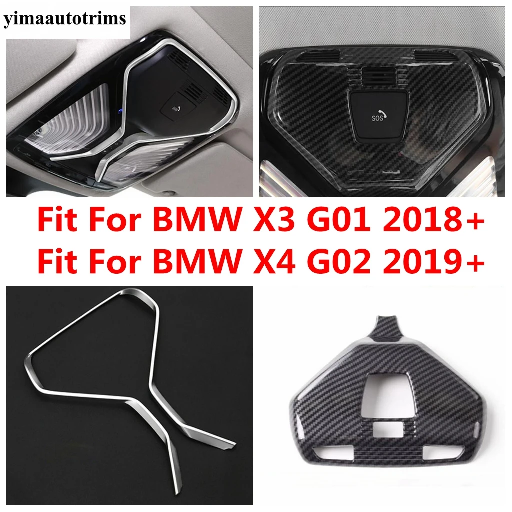 

Car Front Reading Light Lamp Frame Cover Trim For BMW X3 G01 2018 - 2023 / X4 G02 2019 - 2023 Carbon Fiber Accessories Interior