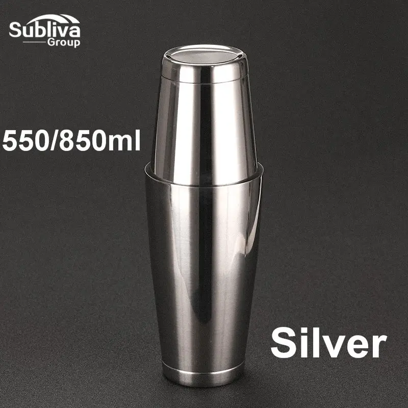 silver Нержавеющая сталь шейкер оловянный 28& 18oz Профессиональный бармен шейкер Бостонский шейкер для напитков вечерние барные инструменты - Цвет: silver