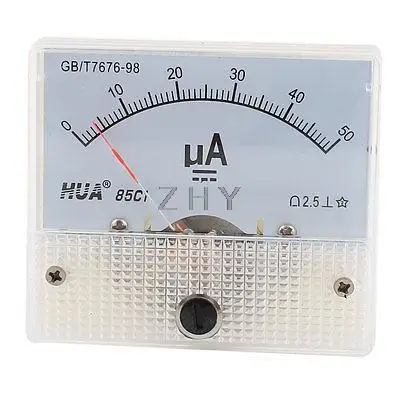 

85C1 Panel DC Current Ampere Meter Analog Ammeter 0-50uA