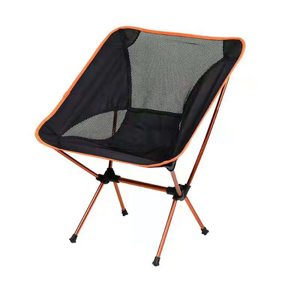 Портативный складной табурет походный пляжный стул сиденье для рыбалки путешествия сверхлегкий ткань Оксфорд Алюминий для пикника на открытом воздухе 150 кг - Цвет: orange