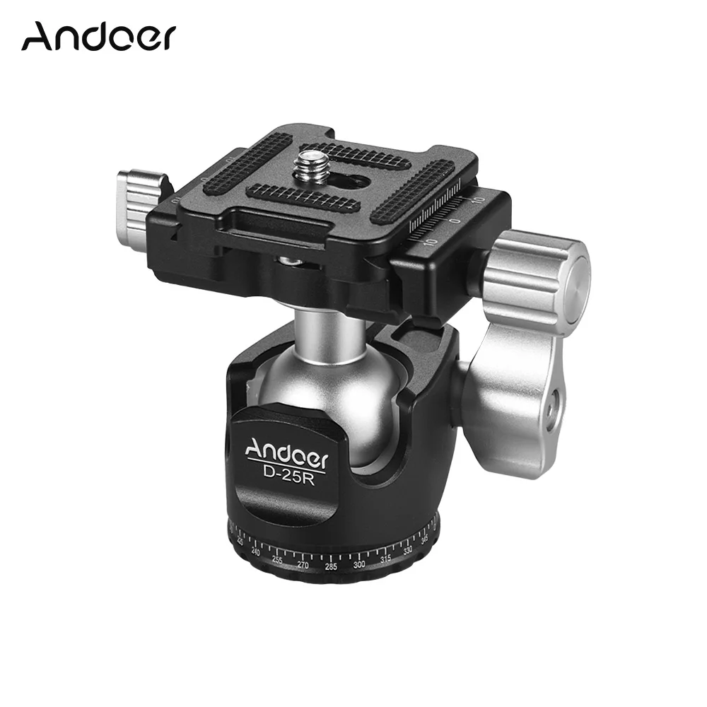 

Andoer Double Notch Ball Head Mini Ballhead Low Center of Gravity for Tripod Monopod for Canon Nikon Sony DSLR ILDC Camera
