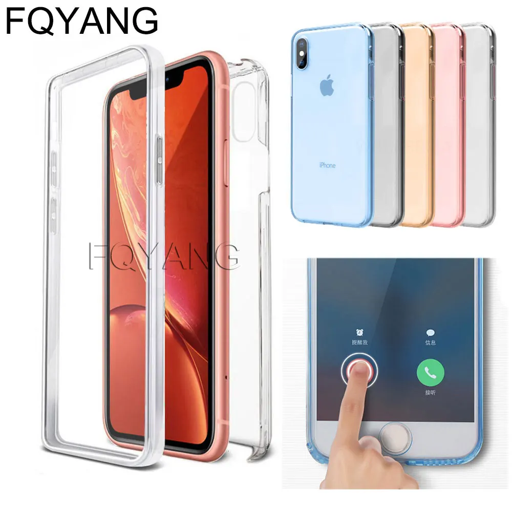 FQYANG 360 Полный ТПУ чехол для IPHONE 11 PRO MAX 2019 5 5S 5SE 6 6S 7 8 PLUS XS XR X P мягкий защитный