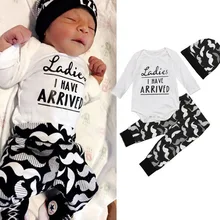 Коллекция года, Одежда для новорожденных мальчиков и девочек в армейском стиле брючный комбинезон, футболка и шляпа, комплекты из 3 предметов, осенняя одежда для маленьких мальчиков