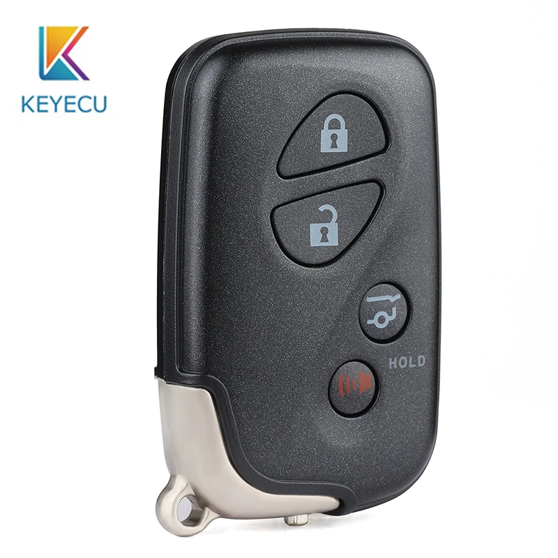 

KEYECU Smart Remote Car Key Case Shell FOB 4 Button for Lexus GX460 RX350 RX450h RX450 LX570 CT200h SUV/ MPV Trunk HYQ14ACX