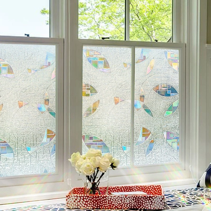 3D Static Cling Frosted Flower Glass Door Window Film Privacy Sticker Home Decor 