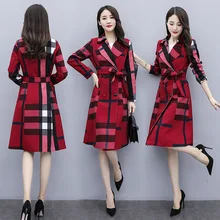 Фотосессия клетчатое Модное Элегантное Трендовое осеннее пальто средней длины с бантом