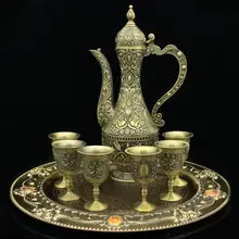 Модные 8 шт./компл. бронза Декоративные винный набор автоматы по продаже напитков для алкоголя в Графин для вина для домашнего бара JJ109