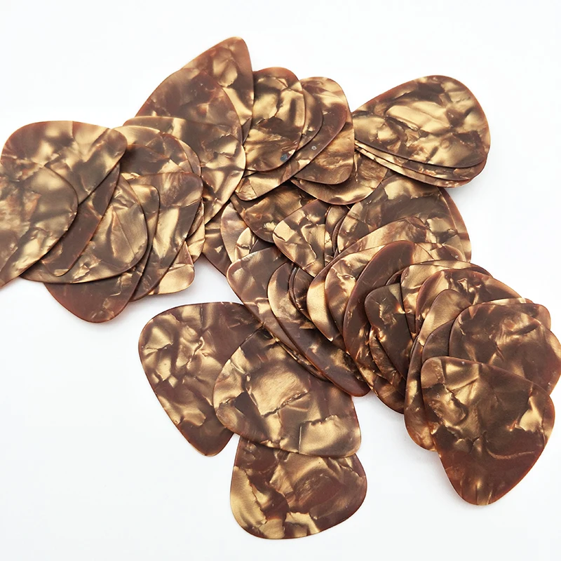 Pearloid Brownl Guitar Pick, Acoustic, Electric Bass, Guitar Plectrum, Thin, Medium, Heavy, 100Pcs Lot, Prompt ship 316