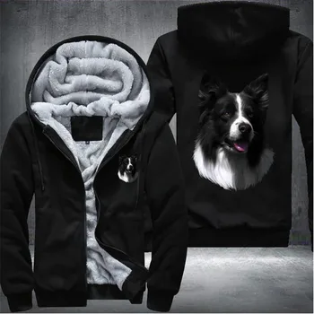 

Border Collie 2020 Mens Winter Hoodies Male Hip Hop High Quality Casual Sweatshirts Zipper Warm Sportswear Thicken Warm Outwear