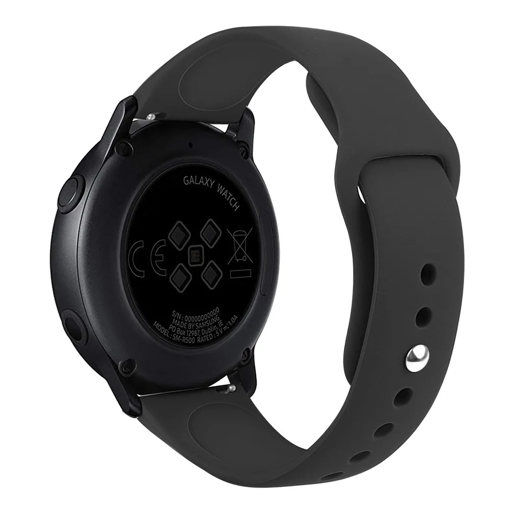 Black Ремешок для часов Garmin Forerunner 245/645 браслет для samsung Galaxy Watch active 42 мм Smartband ремешок 20 мм силиконовый ремешок для часов - Цвет: Black