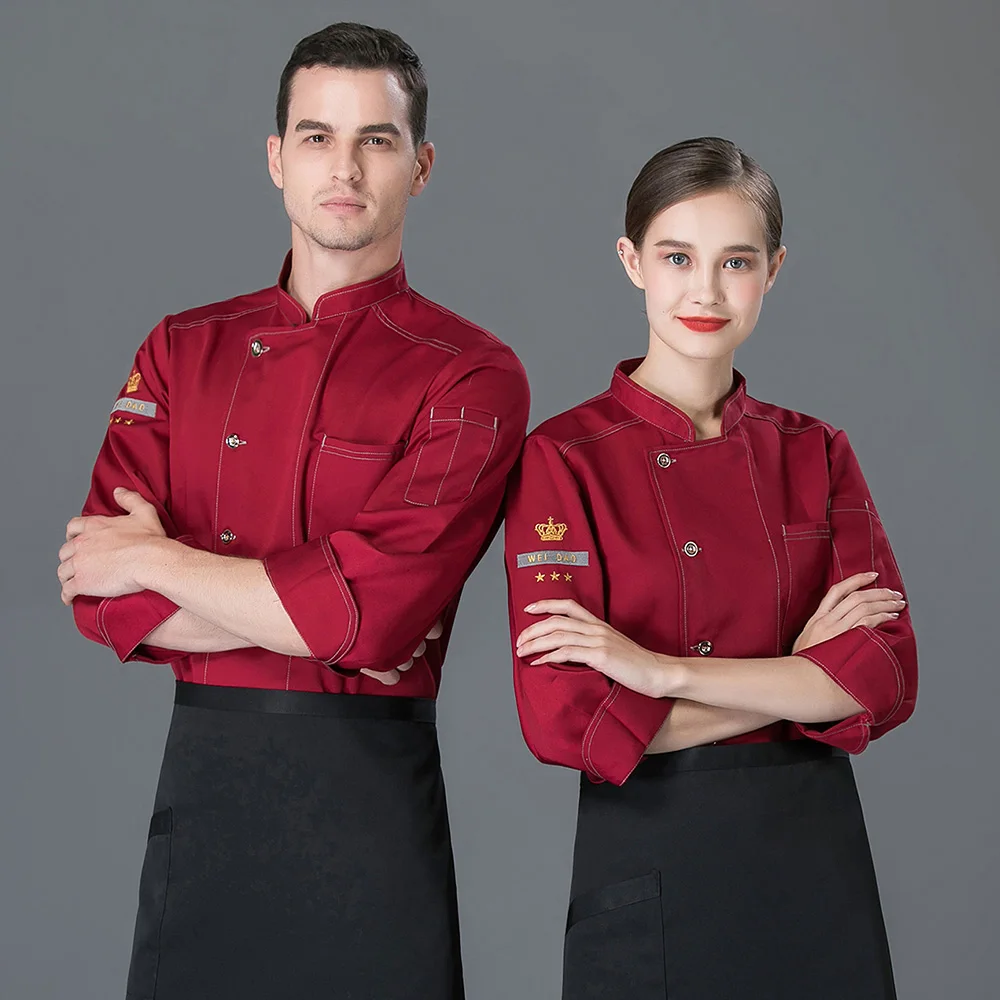 M-4XL, ресторанная форма шеф-повара, 3 цвета, унисекс, гостиничная кухня, Рабочие Рубашки, двубортное питание, рабочая одежда шеф-повара, печать логотипа, новинка