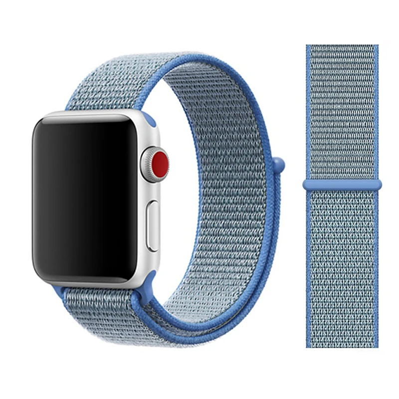 Ремешок для apple watch band 4 5 3 44 мм 40 мм спортивный нейлоновый браслет correa apple watch 42 мм 38 мм iwatch series 5/4/3 ремешок для часов - Цвет ремешка: thaoe blue