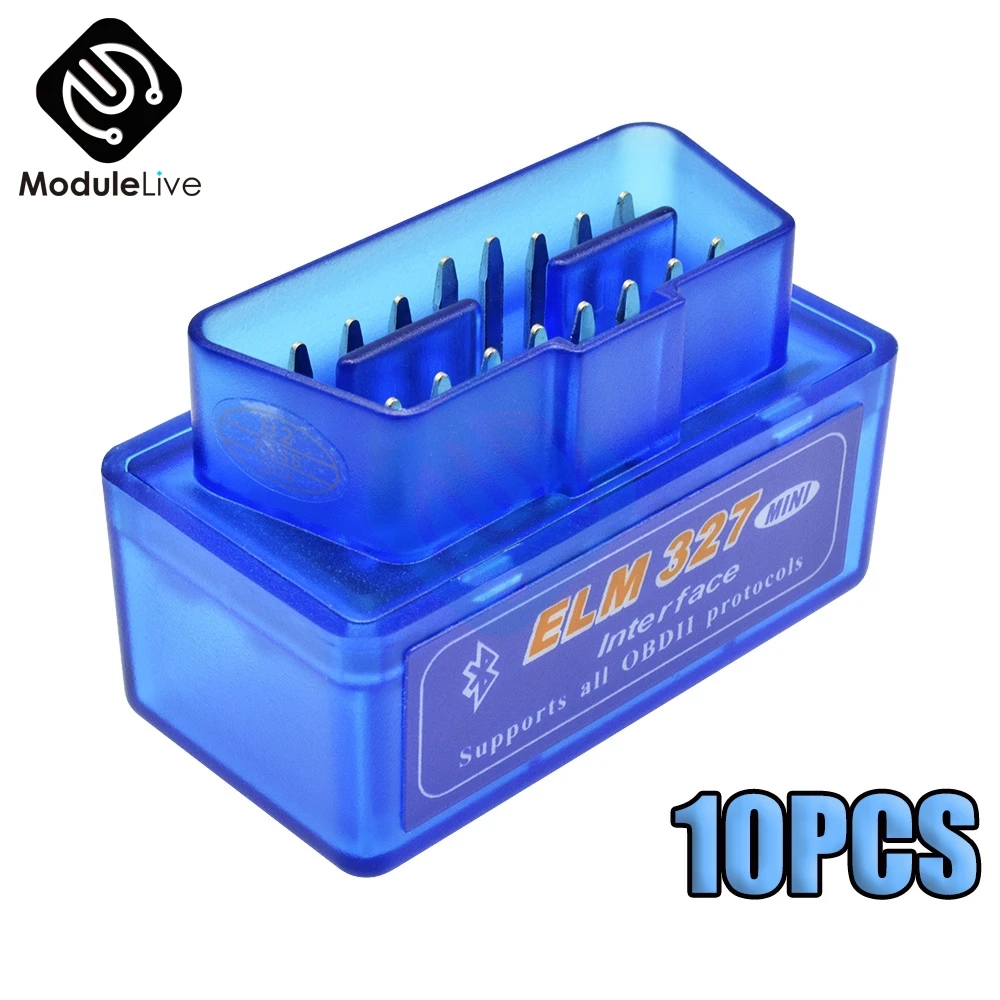 

10PCS Super Mini Elm327 Bluetooth OBD2 V2.1 Elm 327 V 2.1 OBD2 Car Diagnostic-Tool Scanner Elm-327 OBDII Adapter Auto Diagnostic