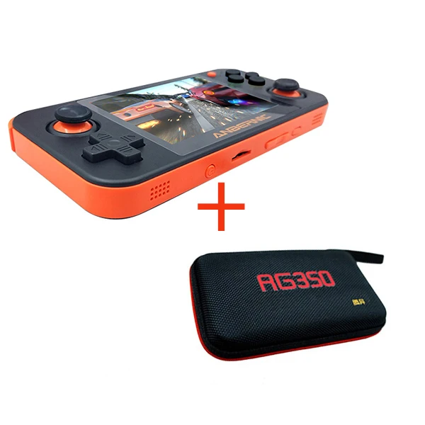 orange with bag Новейшая RG 350 Ретро портативная игровая консоль, портативная мини игровая консоль, ретро 64 бит opendingux, 3,5 дюймов, ips экран, 2500+ игры - Цвет: orange with bag