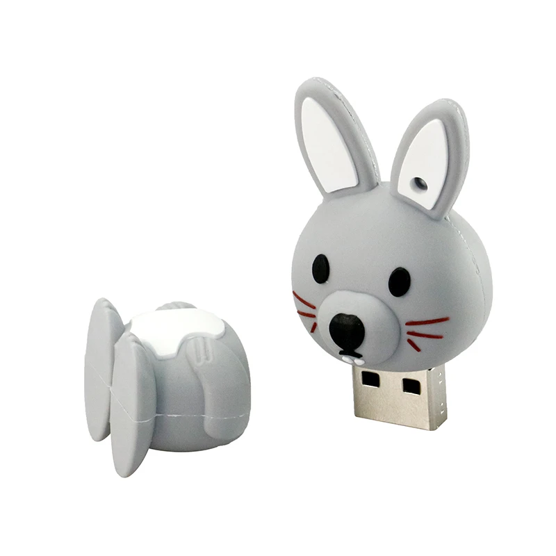 Женские зимние домашние тапочки с милыми кроличьими USB флэш-накопитель 8 Гб оперативной памяти, 16 Гб встроенной памяти, 32GB USB флэш-карта памяти, Флеш накопитель для девочек флеш-накопитель USB с кроликом флешки USB флэш-диск