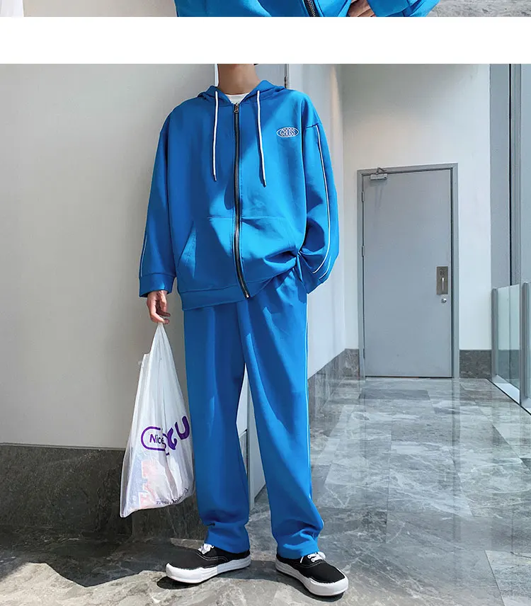 LAPPSTER Tracksuit мужской спортивный костюм осень мужские модные брюки комплект из двух предметов Мужской боковой полосатый Бомбер куртка пальто