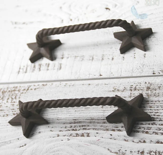 

2pcs/lot Diameter:55mm European style retro handle double Five-pointed star cabinet handle