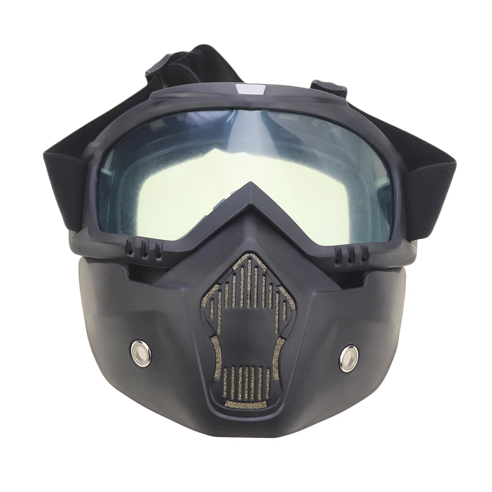 

Motorbike Skiing Mask Detachable Goggles Face Motorcycle Riding ATV Dirt Bike Safety Motocross Goggles Mask Half Helmet