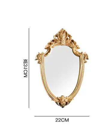 Золотое тисненое зеркало для макияжа, Скандинавское Ретро старомодный светильник, роскошное украшение для дома, зеркало для ванной комнаты, зеркало для примерки - Цвет: S