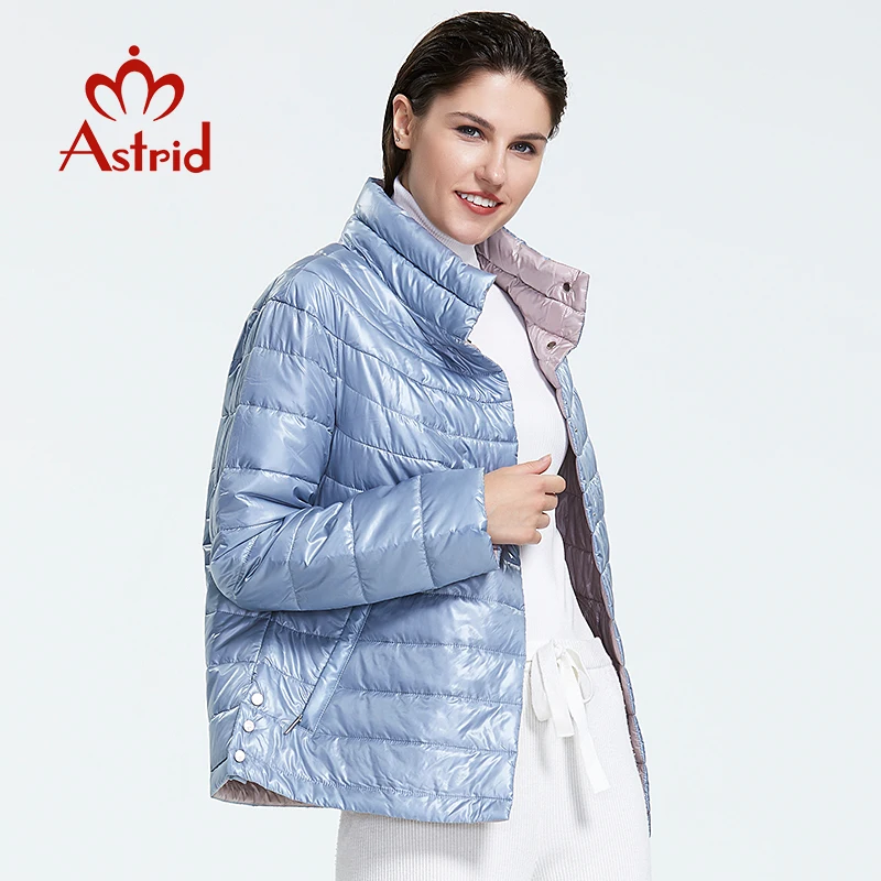 Astrid 2019 Autumn new arrival top blue plus size stand collar short style park with snap button autumn jacket women AM 1999|Parkas| - AliExpress