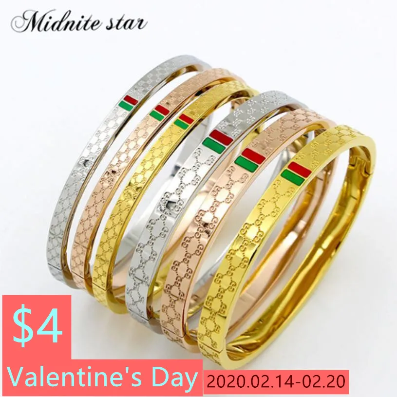 

MS Multi-size 4-6-7MM Bracelet Rose Gold Plating Women and Men Bracelet Stainless Steel Charm Trendy Female Jewelry Gift 2019