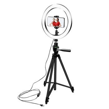 

26Cm/10inch 16Cm Selfie Light Tripod With 130Cm Stand Extendable Phone Holder Clip Light For Tiktok Youtube Ring Lighting Tripod