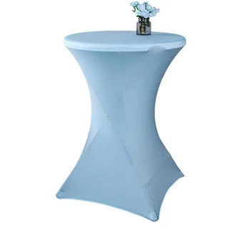 

4Pcs/Lot Bar Cocktail Table Cover Spandex Table Cover Round Table Cloth Elastic Tablecloth for Wedding Party Mariage Event Decor