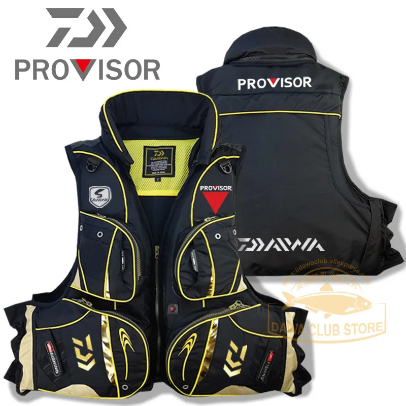 

Fishing Life Jacket Caution Reflected Light Life Jacket DAWA High Buoyancy 120kg Outdoors Vest Multi-pocket Life Jacket