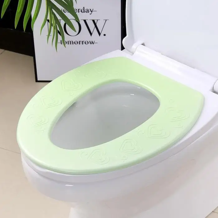 EVA Waterproof Toilet Seat O-type Washable Toilet Seat Blue/Green/Pink