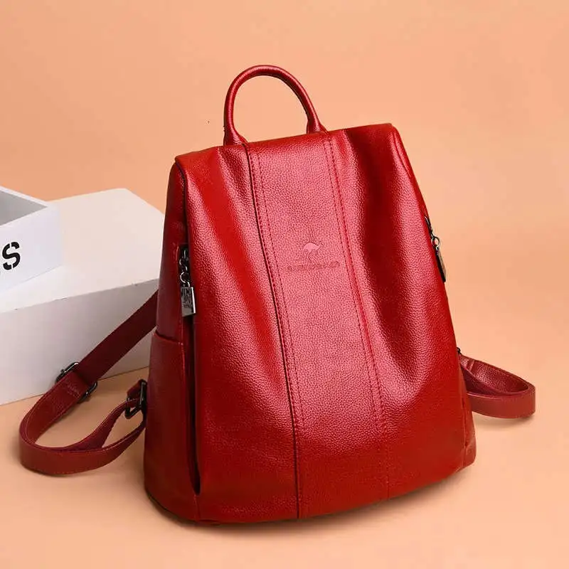 Женские кожаные рюкзаки, высокое качество, Mochila Feminina, винтажный рюкзак, Одноцветный, известный роскошный бренд, рюкзаки для девочек, Sac A Dos