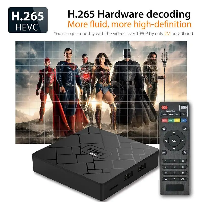 Высокоскоростной HK1 Мини Android 8,1 медиаплеер Rk3229 чип 2G+ 16GB 4k сетевая приставка HDMI2.0 Wifi ТВ приставка с европейской вилкой