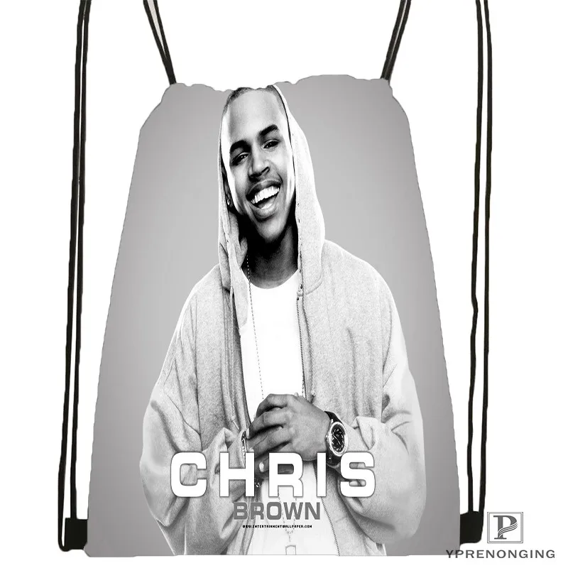 Drawstring Backpack Пользовательские Chris коричневая походная сумка на шнурке милый рюкзак для детей(черная спинка) 31x40 см#180531-02-02 - Цвет: Drawstring Backpack