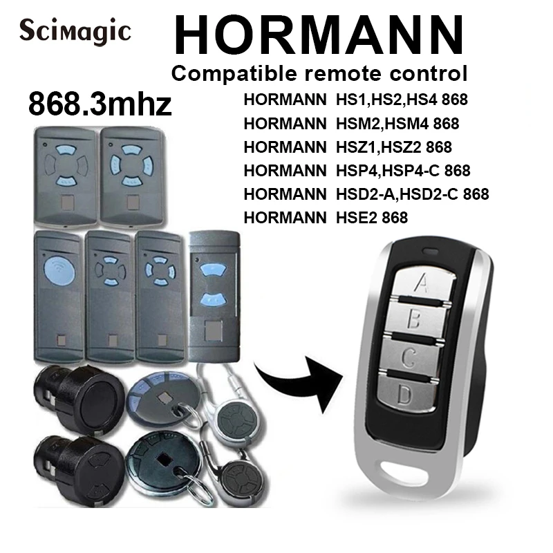 HORMANN-mando a distancia para puerta de garaje, transmisor HSM2 HSM4 HSE2 HSE4 868, 868 MHz