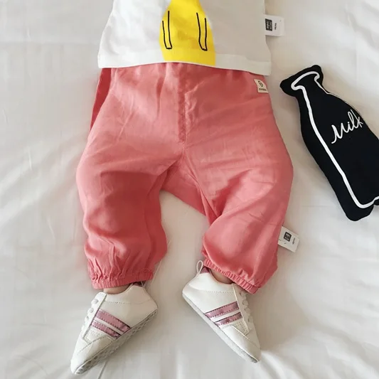 Mini Babe City/Новинка года; Летние противомоскитные штаны с гусеничной уткой; Брендовая детская одежда в Корейском стиле