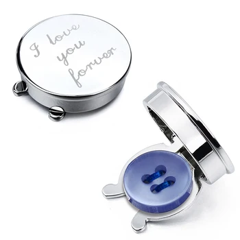 

HAWSON Imitation Rhodium "I Love You Forever" Letter Button Cover for Mens Shirt with Gift Box
