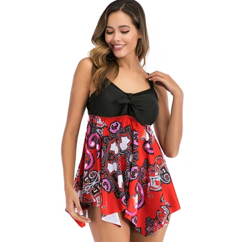 

MUOLUX 2020 Plus Size Swimwear Women Tankini Shorts Swimsuit Skirts Swim Dress Bikini Two Piece Beach Bathing Suit Female XXL