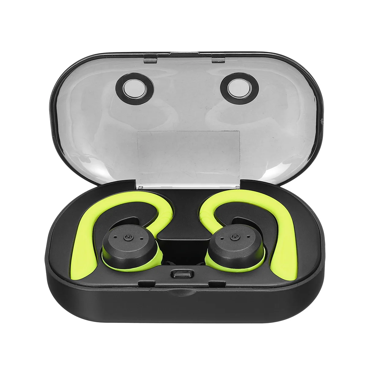 TWS bluetooth 5,0, съемные наушники, наушники, IPX7, водонепроницаемые, спортивные, 360 градусов, HD, тяжелый бас, гарнитура с микрофоном - Цвет: Зеленый
