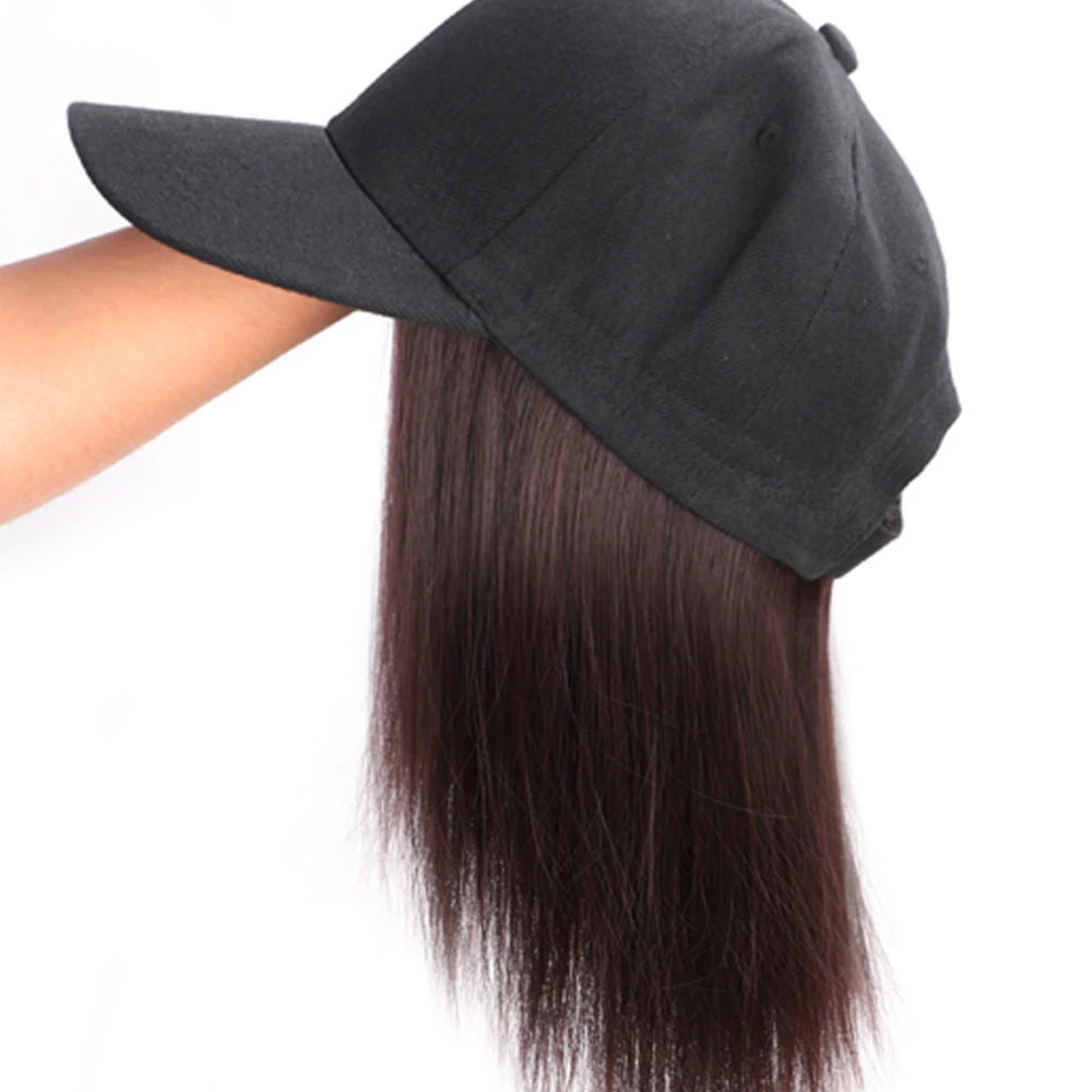 Short 8" Synthetic BoB Baseball Cap Hair Wig POP Wig Hair Extension Adjustable Cap for Women Black/Pink/White Color
