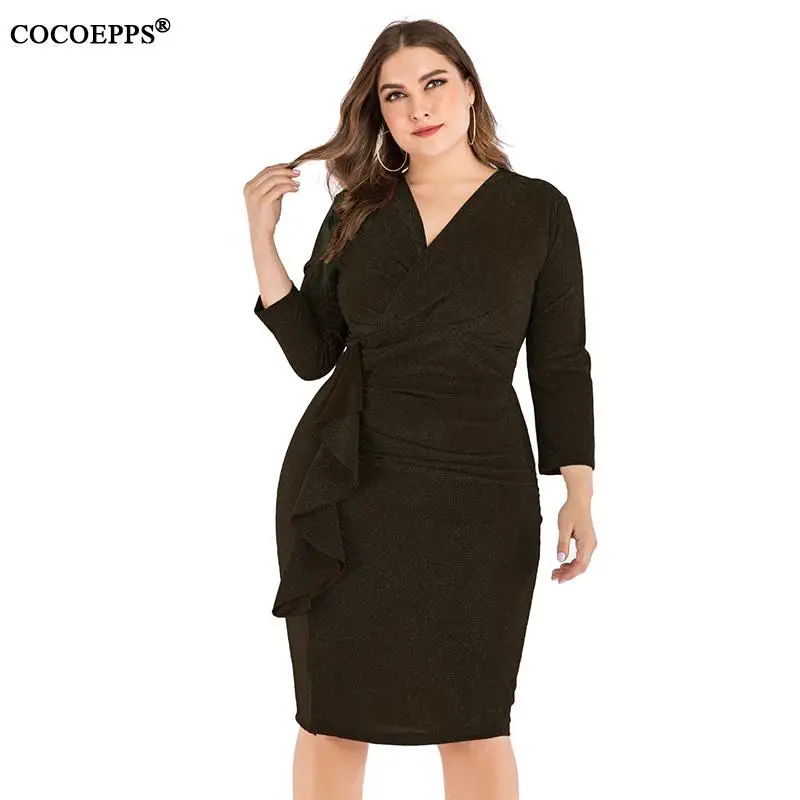 4XL 5XL женское весеннее платье большого размера элегантное блестящее длинное с