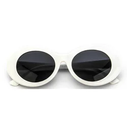 Retro Oval Vintage Fashion Sunglasses - Classic White & Black (Other)