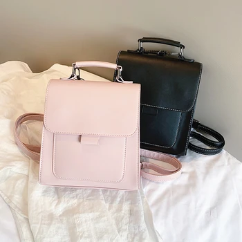 

Small PU Leather Backpack Women Mini Travel Backpack female High Quality Bookbag School Bags for Teenage Girls Mochila Feminina
