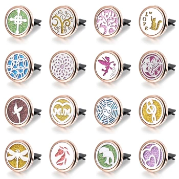 

10Pcs/Lot Car Essential Oil Diffuser butterfly Stainless Steel Removable Necklace Rose Gold Perfume Diffusion Aroma Locket