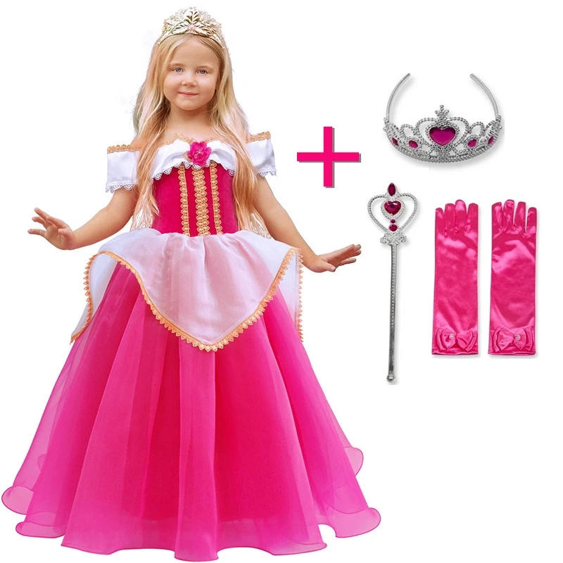 

Fantasy Girls Halloween Dress Cosplay Sleeping Beauty Costumes Princess Party Dress Children Rapunzel Clothing for kids 4 6 10T