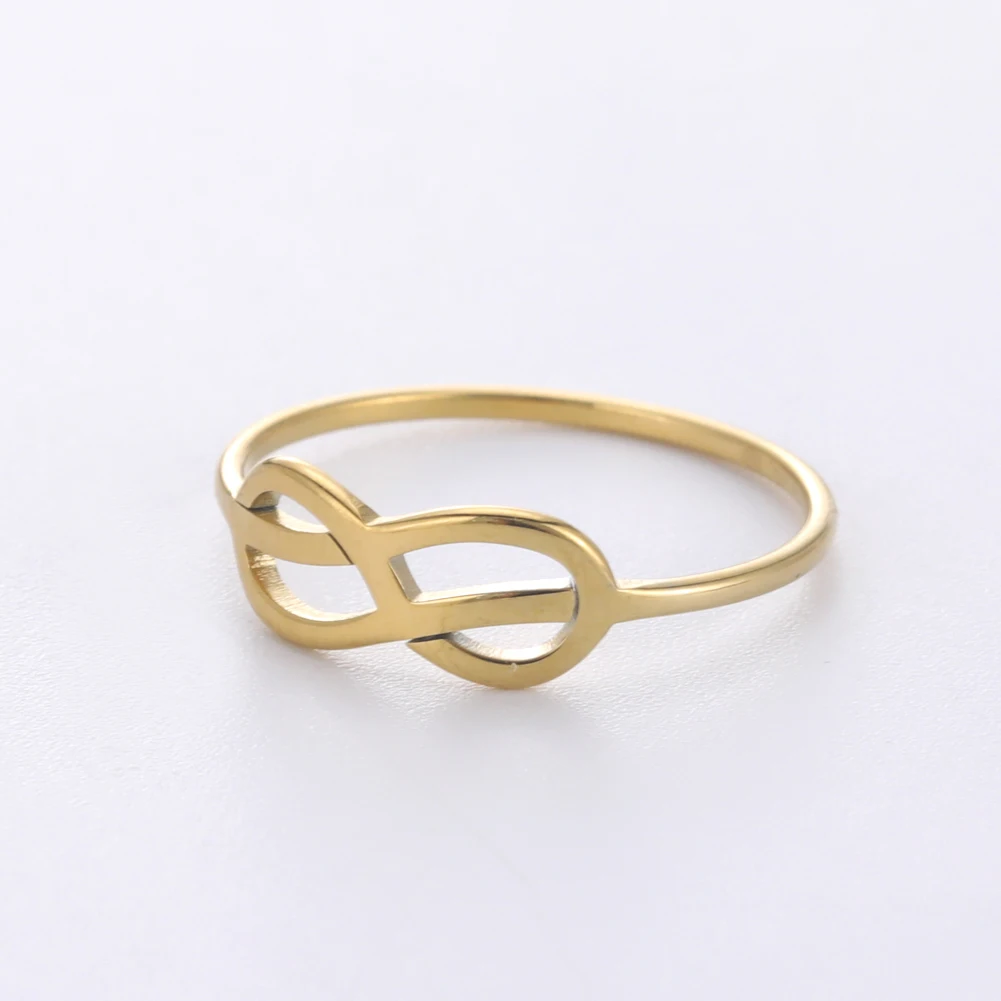 COOLTIME Unendlicher Knotenring Edelstahl Vintage Einfache Ringe Damenmode Asymmetrie Minimalistischer Ring Freundschaftsschmuck – Detail 5