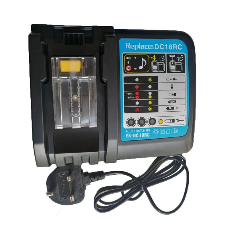 

DC18RCT Replacement Li-ion Battery Charger 6A Charging Current for Makita 14.4V 18V BL1830 BL1430 BL1850 DC18RC DC18RA Power Too