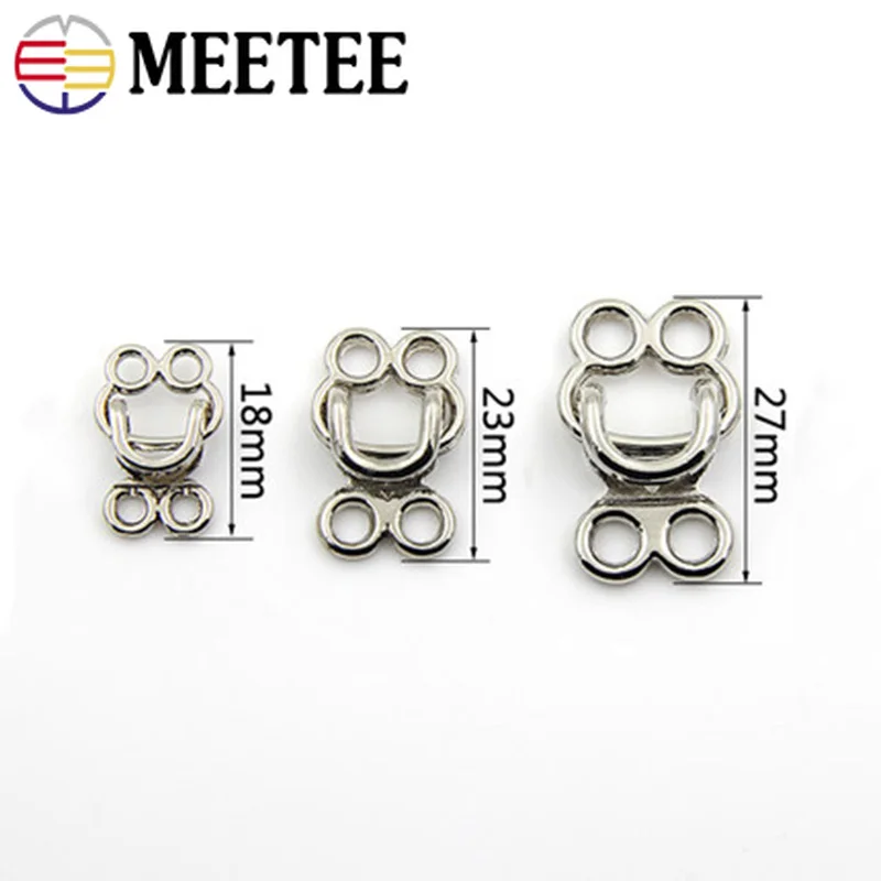 Meetee 10 шт 18/23/27 мм одежды со штанами, крючки, станок и брюки юбки металлические пуговицы DIY пальто меховой воротник крюк Декор швейные принадлежности F3-1