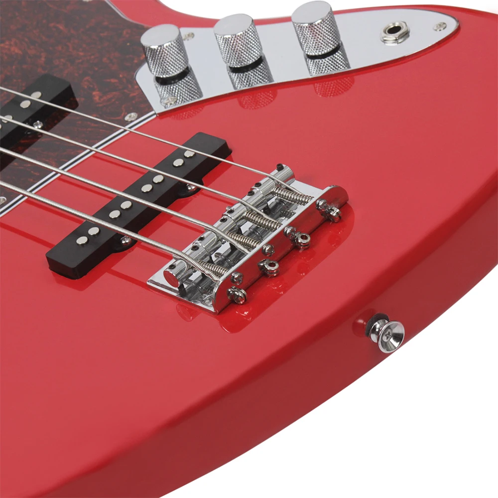 Professional 4 String Electric Bass Guitar Red 20 Frets Sapele Bass Guitar Stringed Instrument With Connection Cable Wrenches