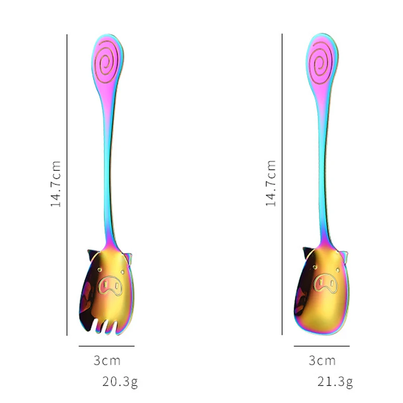 Креативная мультяшная свинья из нержавеющей стали кофейная чайная ложка, вилка для фруктов десертная ложка аксессуары для кофе посуда подарки для питья