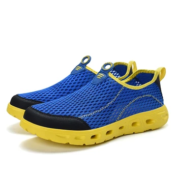 

Men Summer Quick-dry Breathable Sneakers Mesh Light-weight Slip-on Shoes Hiking Swimming Tennis Slippers Modern Fashion for Male