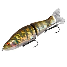  BEARKING Top Fishing Lures 135mm 1oz Jointed minnow Wobblers ABS Body with Soft Tail SwimBaits soft lure for pike and bass 